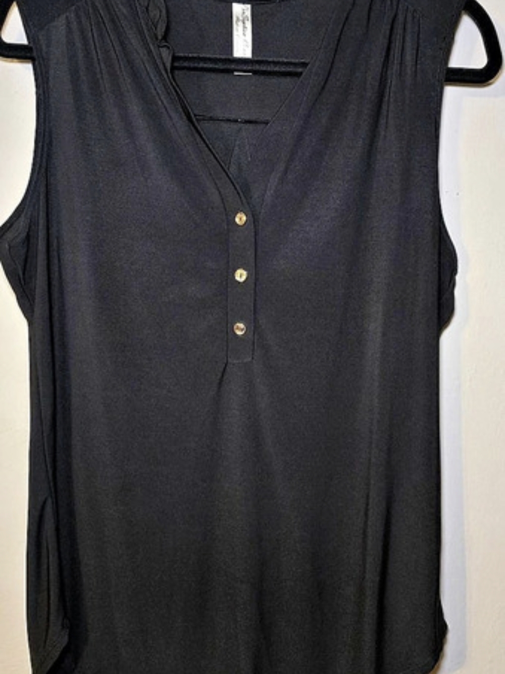 Rosalina McGowan Black Sleeveless Top Size XL Like New